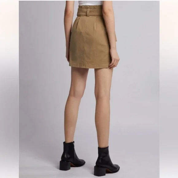 A.L.C. Mia Belted Mini Skirt in Beige Size 6 - Picture 4 of 12